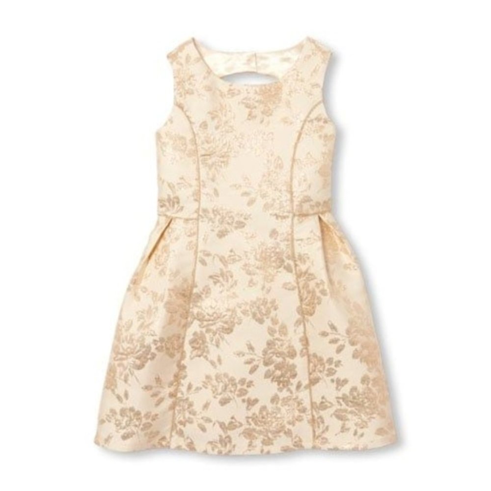 gold jacquard dress, new w/tags - size 4